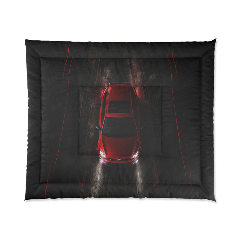 Red Sports Car Comforter – Sleek Automotive Bedding for Car Enthusiasts
