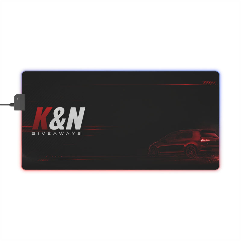 K&N Giveaways LED Gaming Mouse Pad — RGB Extended Desk Mat with Car Design