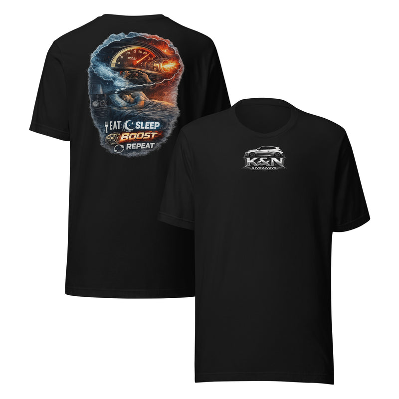 "EATSLEEPBOOSTREPEAT" T-shirt